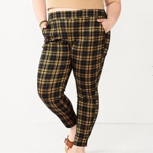 SO High Rise Plaid Leggings - Black & Yellow